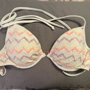 Women's Victoria Secret Lace Bikini Top - White Multicolor